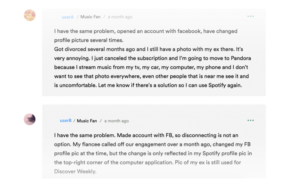 User pains in Spotify Comments